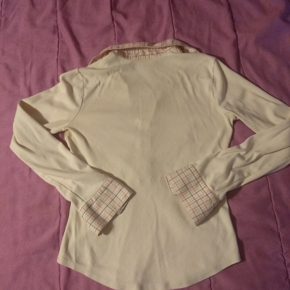 Ann Taylor LOFT S collared henley long sleeved T - Picture 4 of 7